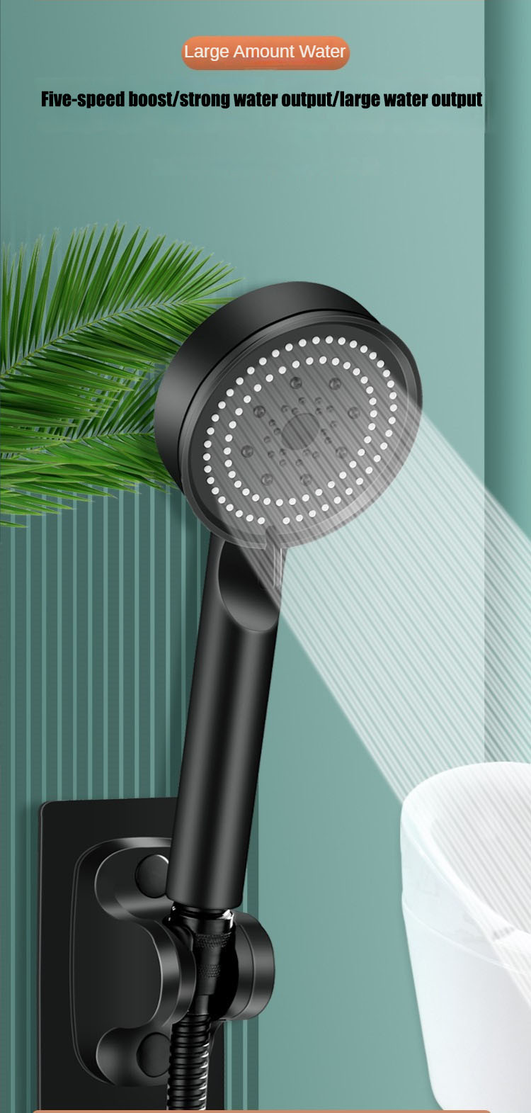 5 Modes Shower Head Adjustable High Pressure Water Saving Shower Head Water Massage Shower Head for Bathroom Accessories