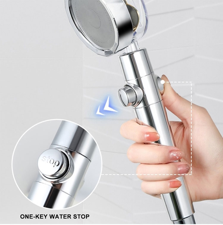 Hot Shower Head Water Saving Flow 360 Degrees Rotating With Small Fan ABS Rain High Pressure Spray Nozzle Bathroom Accessories
