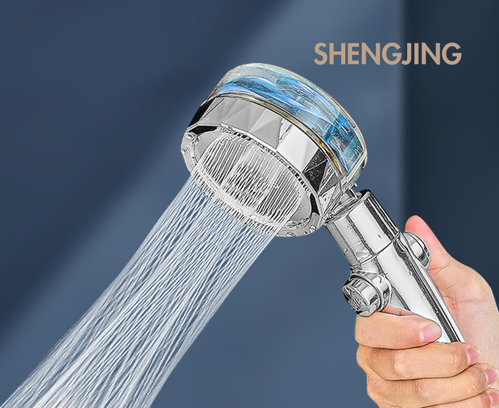 Turbo 360 Degrees Rotated Fan Shower Head High Pressure Water Saving Spray Adjustable Showerhead Filters Bathroom Accessories