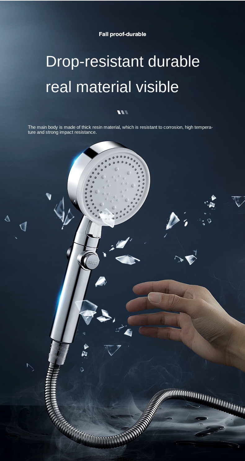 XIAOMI MIJIA 5 Modes Adjustable Shower Head High Pressure Water Saving Shower Stop Water Black Bath Shower Head Bathroom Tool
