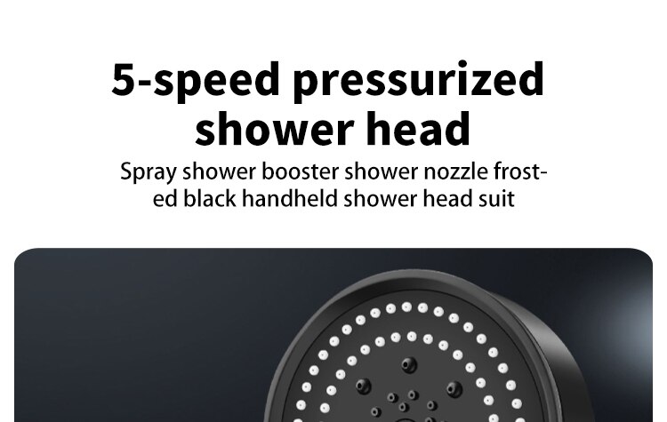 5 Mode Pressure Boost Shower Head Multifunction Adjustable Large Water Yield Shower Nozzle Massage Shower Bathroom Accessory