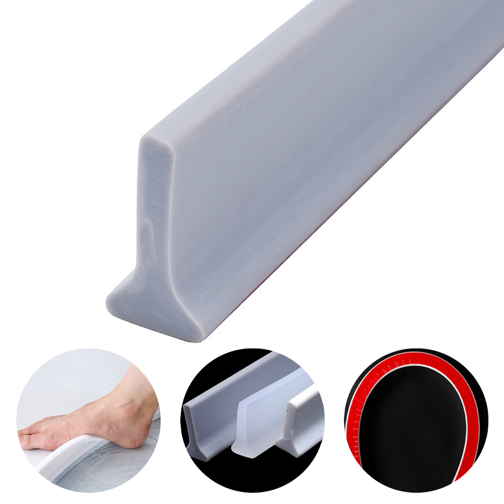 1-3M Bathroom Water Stopper Silicone Retaining Strip Water Shower Dam Flood Barrier Dry And Wet Separation Blocker
