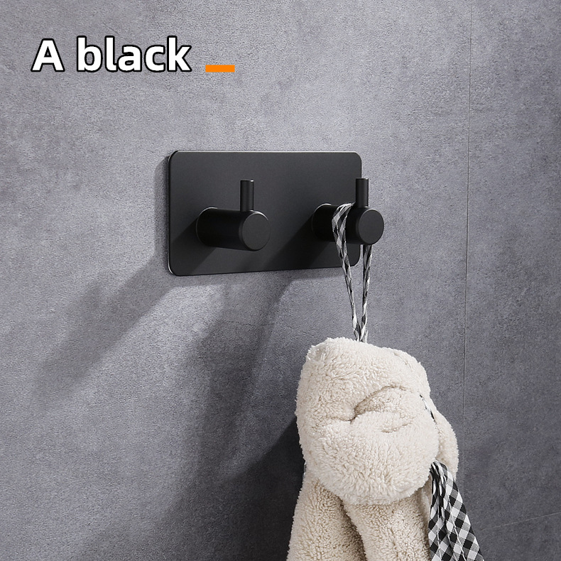 ULA Stainless Steel Wall Hook 3M Sticker Adhesive Door Hook Towel Clothes Robe Rack Toilet Accessories Shower Accessories