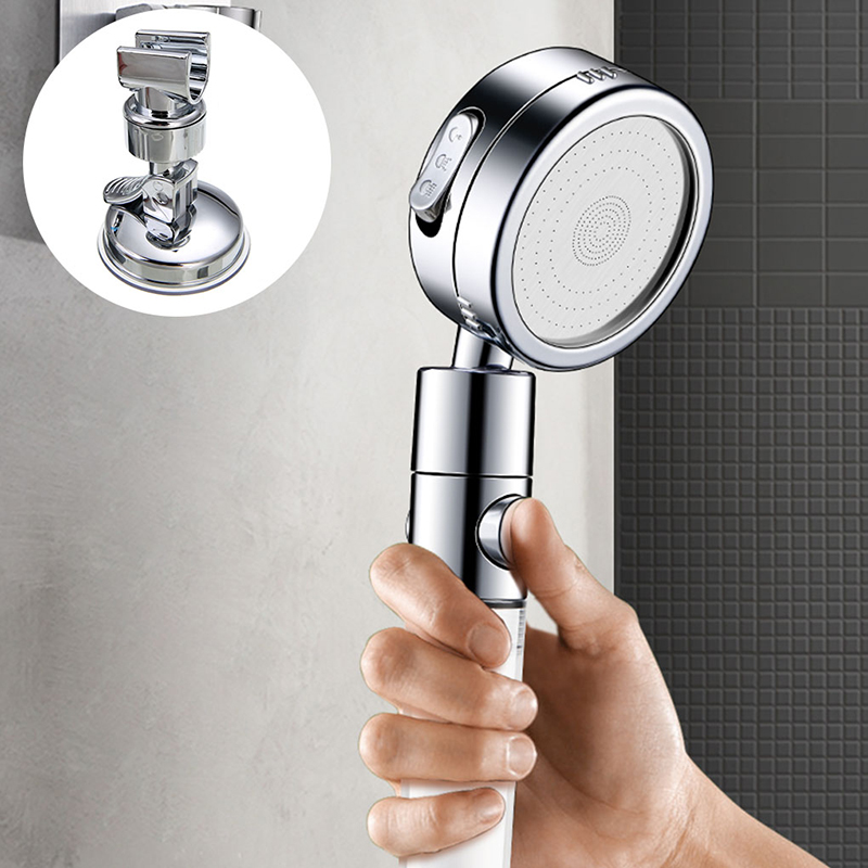 Shower Holder Suction Cup Holder 360° Adjustable Showerhead Holder Plating Shower Rail Head Holder Bathroom Wall Mount Bracket