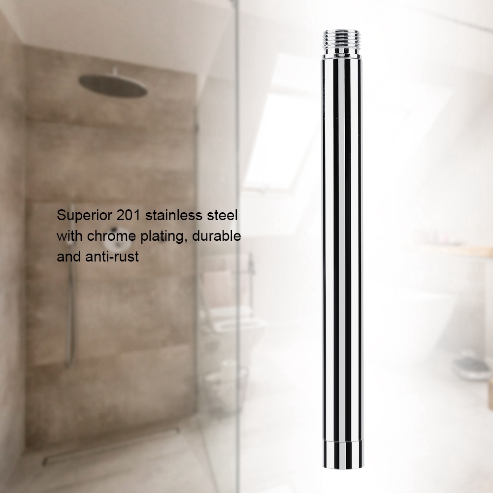8inch Round 201 Stainless Steel Shower Extension Tube With Plating Shower Extension Rod Tube Bar Pipe Bathroom Accessory